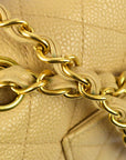 CHNL 1997-1999 Beige Caviar Medium Classic Double Flap Bag