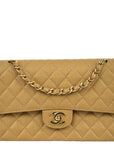 CHNL 2001-2003 Beige Caviar Medium Classic Double Flap Bag