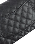 CHNL 2003-2004 Black Caviar Medium Classic Double Flap Bag