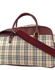 BBERRY Beige Bordeaux Check way HandBag