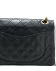 CHNL 2.55 Double Flap Small Chain Shoulder Bag Black Lambskin h21