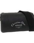 CHRISTIAN DOR Atelier Roller Bag Shoulder Bag Leather Black Auth A