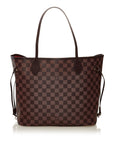 Brown LV Damier Ebene Neverfull MM Tote Bag