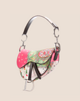 CHRISTIAN DOR SILK PATCHWORK SADDLE BAG