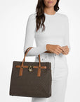 Hamilton Moderne Large Signature Logo Satchel (BRN/ACORN)