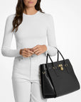 Hamilton Moderne Large Leather Satchel (BLACK)