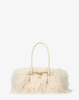 Hamilton Moderne Small Faux Shearling Satchel (NATURAL)