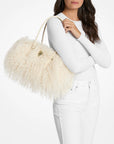 Hamilton Moderne Small Faux Shearling Satchel (NATURAL)