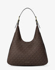 Nolita Large Signature Logo Hobo Shoulder Bag (BROWN/BLK)