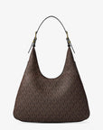 Nolita Large Signature Logo Hobo Shoulder Bag (BROWN/BLK)