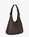 Nolita Large Signature Logo Hobo Shoulder Bag (BROWN/BLK)
