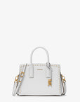Laila Small Studded Leather Satchel (OPTIC WHITE)
