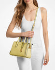 Laila Small Studded Leather Satchel (LEMON)