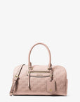 Jet Set Travel Medium Logo Embossed Leather Duffel Crossbody Bag (SOFT PINK)