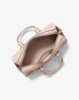 Jet Set Travel Medium Logo Embossed Leather Duffel Crossbody Bag (SOFT PINK)