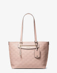 Jet Set Travel Medium Logo Embossed Leather Tote Bag (SOFT PINK)