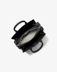 Laila Small Embellished Laser Cut Leather Satchel (BLACK)