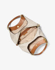 Lillie Large Signature Logo Shoulder Bag (VANILLA/ACORN)