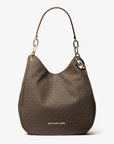 Lillie Large Signature Logo Shoulder Bag (BRN/ACORN)
