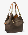 Lillie Large Signature Logo Shoulder Bag (BRN/ACORN)