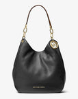 Lillie Large Pebbled Leather Shoulder Bag (BLACK)