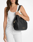 Lillie Large Pebbled Leather Shoulder Bag (BLACK)