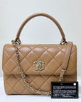 CHNL Small Trendy CC Handle Flap Bag 19K Brown
