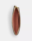 Corner Zip Wristlet In Signature Canvas With Floral Print (Gold/Sand Multi)