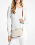 Jet Set Travel Medium Logo Dome Crossbody Bag (VANILLA)