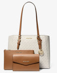 Charlotte Large 3-in-1 Signature Logo Tote Bag (VANILLA)