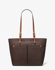 Jet Set Medium Logo Pocket Tote Bag (BROWN)
