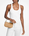 Carmela Small Signature Logo Convertible Crossbody Bag (CAMEL)