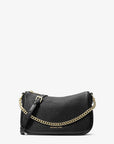 Carmela Medium Pebbled Leather Convertible Crossbody Bag (BLACK)