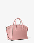 Avril Large Leather and Suede Satchel (POWDER BLUSH)