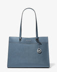 Jet Set Travel Large Saffiano Leather Tote Bag (DENIM)