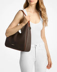 Nayla Medium Signature Logo Shoulder Bag (BROWN)