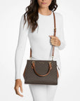 Marilyn Medium Signature Logo Convertible Satchel (BROWN)