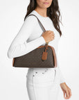 Cecily Medium Signature Logo Shoulder Bag (BROWN)
