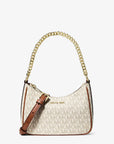 Jet Set Signature Logo Convertible Crossbody Bag (VANILLA)