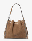 Mina Large Suede Chain Shoulder Bag (DRIFTWOOD)