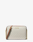 Jet Set Large Printed Logo Crossbody Bag (VANILLA)
