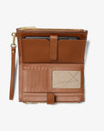 Jet Set Large Leather Smartphone Wristlet Wallet (LUGGAGE)