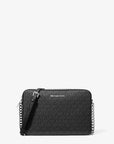Jet Set Large Logo Crossbody Bag (BLACK)