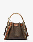 Mina Small Signature Logo Chain Crossbody Bag (BROWN)