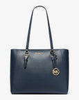 Charlotte Large Saffiano Leather 3-in-1 Tote Bag (NAVY)