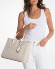 Mirella Medium Signature Logo Tote Bag (LT CRM MULTI)