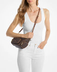 Merritt Small Signature Logo Convertible Shoulder Bag (BROWN)