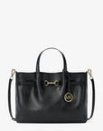 Carson Medium Logo Debossed Satchel (BLACK)