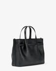 Carson Medium Logo Debossed Satchel (BLACK)