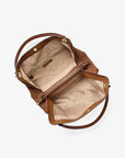 Christina Large Suede Shoulder Bag (LUGGAGE)
